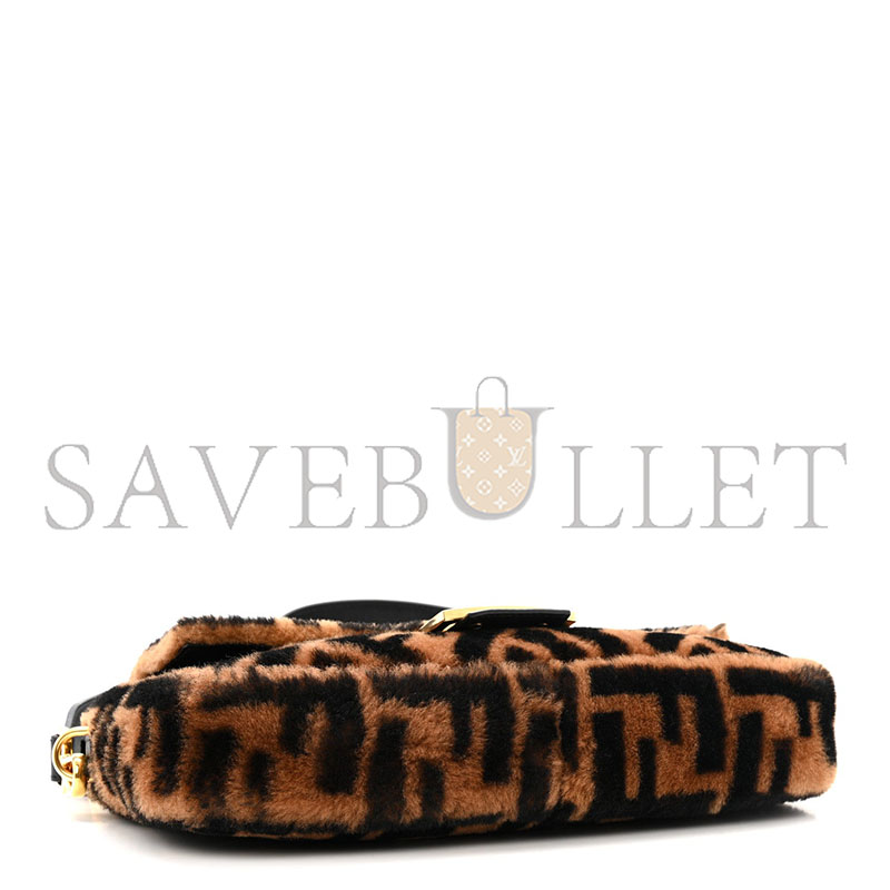 f**di shearling vitello D01ce macro ff 1974 baguette tobacco black (27*15*6cm)